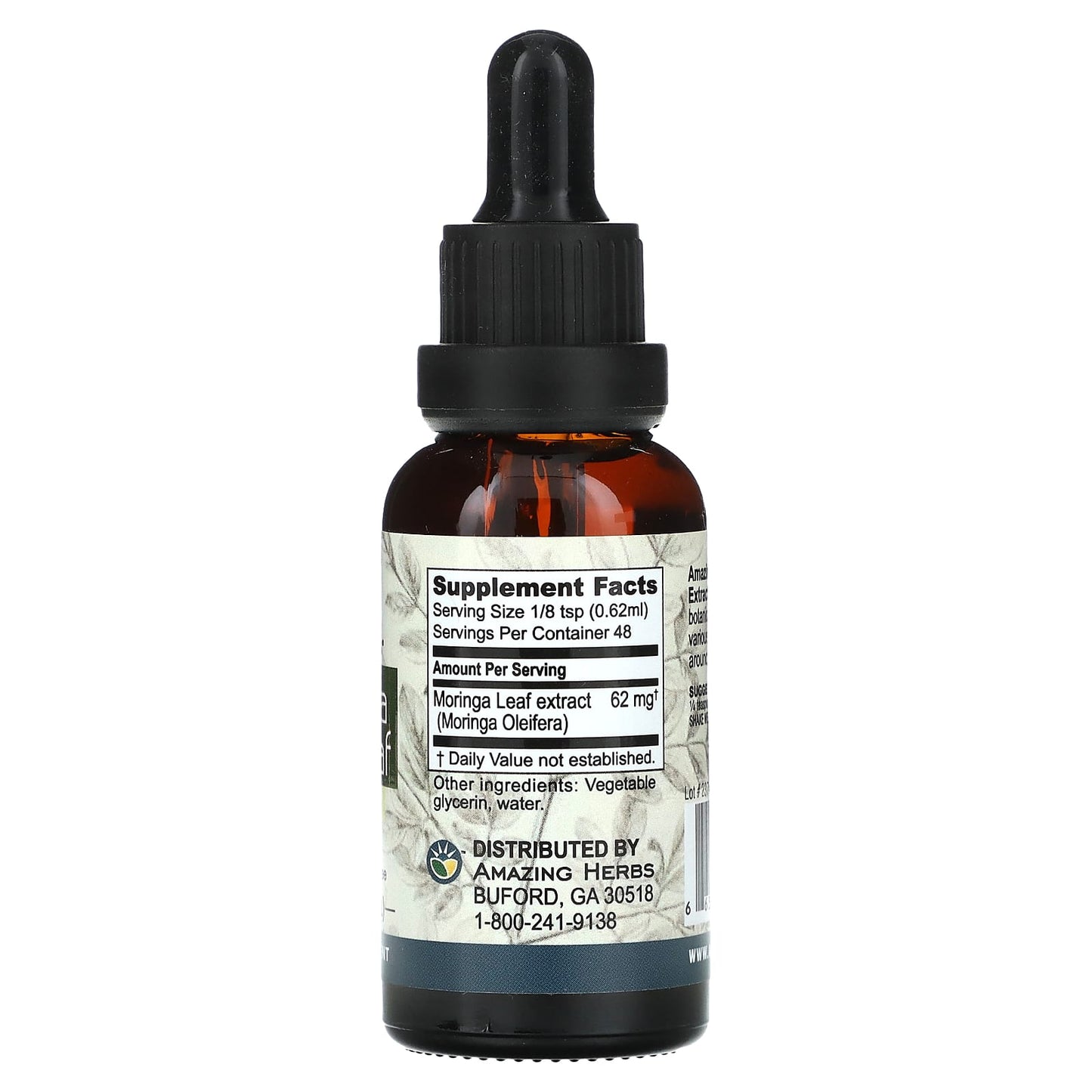 Moringa Leaf Liquid Extract by Amazing Herbs - 100 mg, 1 fl oz (30 ml) - Image 2