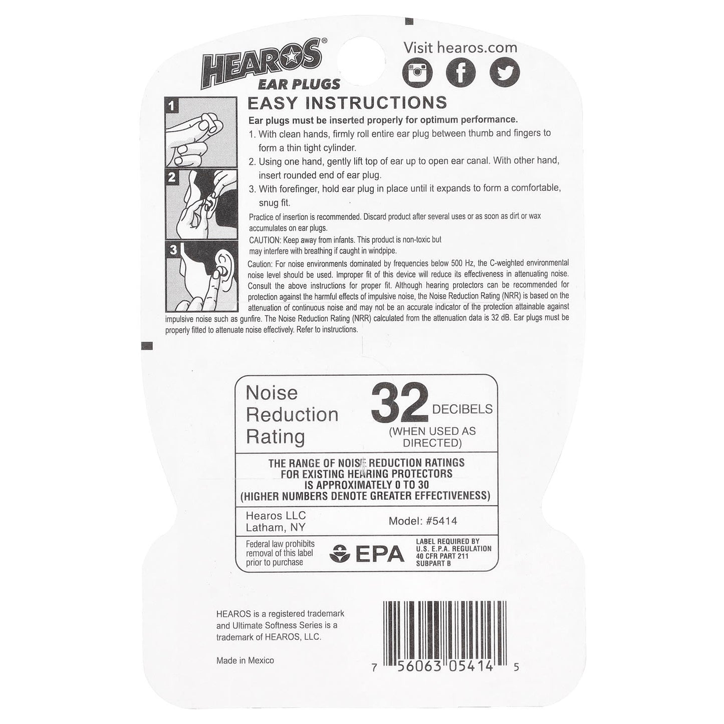 Hearos Ear Plugs for Ultimate Hearing Protection - Soft, NRR 32, 6 Pair - Image 2