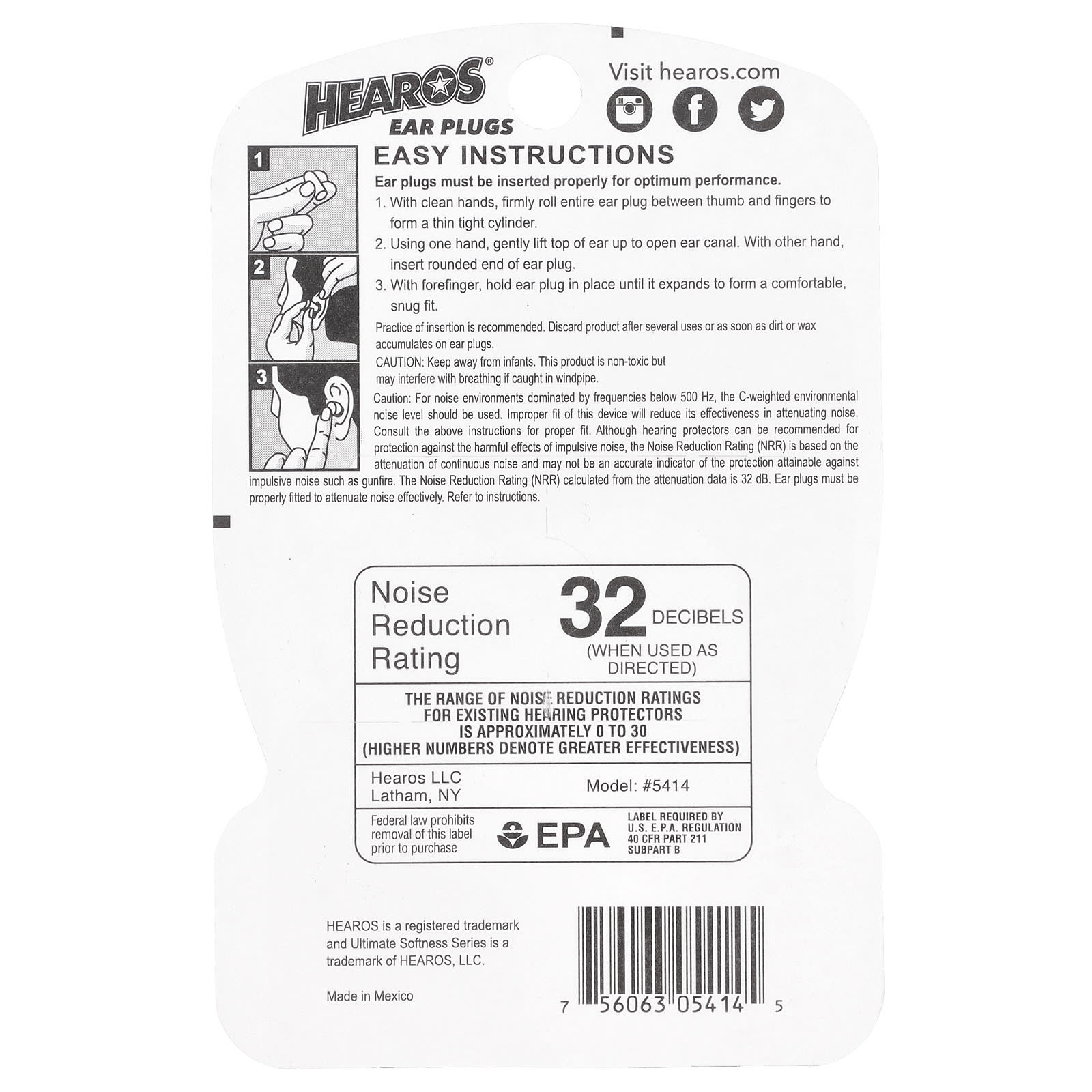 Hearos Ear Plugs for Ultimate Hearing Protection - Soft, NRR 32, 6 Pair - Image 2