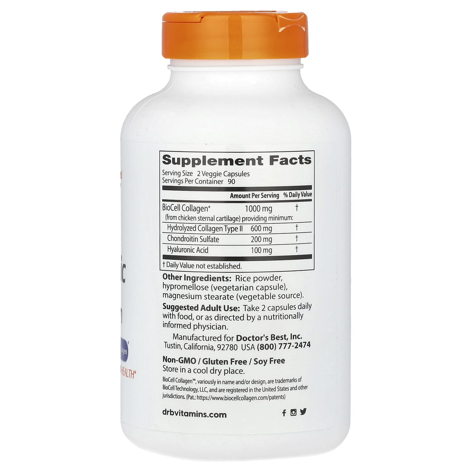 Hyaluronic Acid + Chondroitin Sulfate with BioCell Collagen by Doctor's Best - Image 2