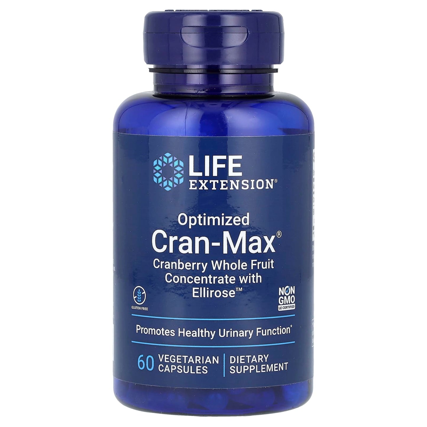 Life Extension, Optimized Cran-Max, Cranberry Whole Fruit Concentrate With Ellirose, 60 Vegetarian Capsules - Image 1