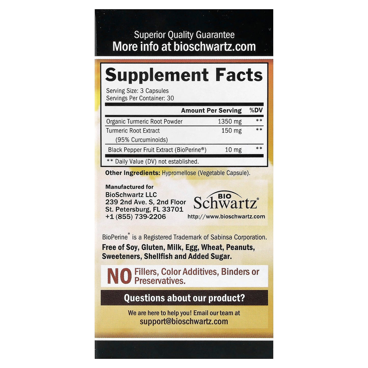 Ultimate Turmeric Curcumin Supplement with BioPerine - 90 Veggie Caps - Image 2