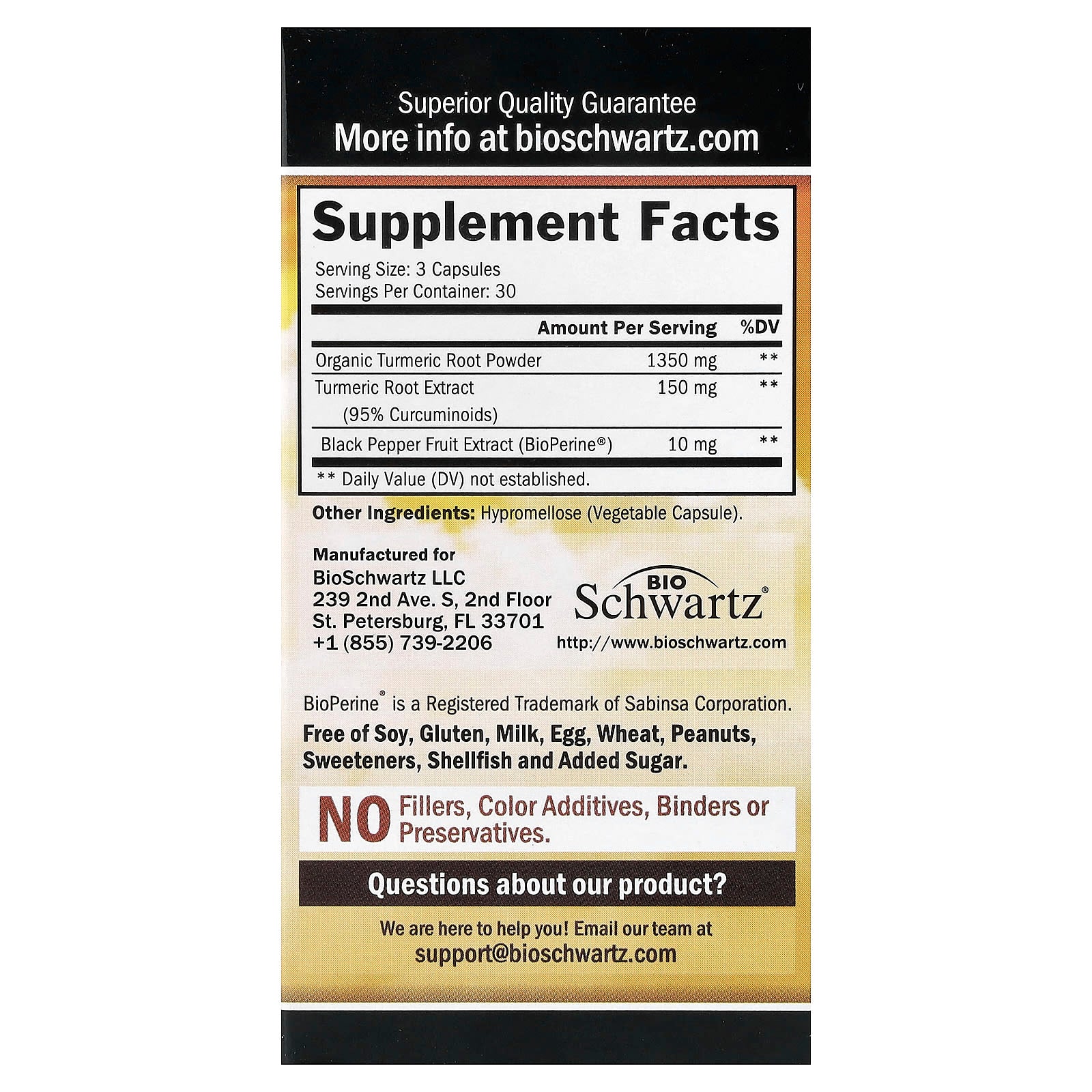 Ultimate Turmeric Curcumin Supplement with BioPerine - 90 Veggie Caps - Image 2