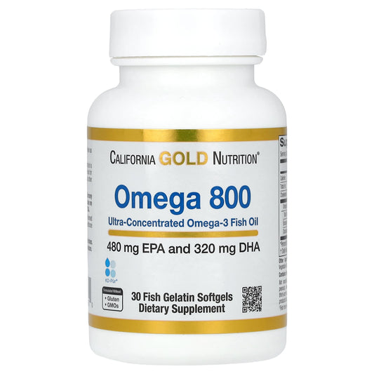 California Gold Nutrition Omega 800 Ultra-Concentrated Omega-3 Fish Oil Supplement - Image 1