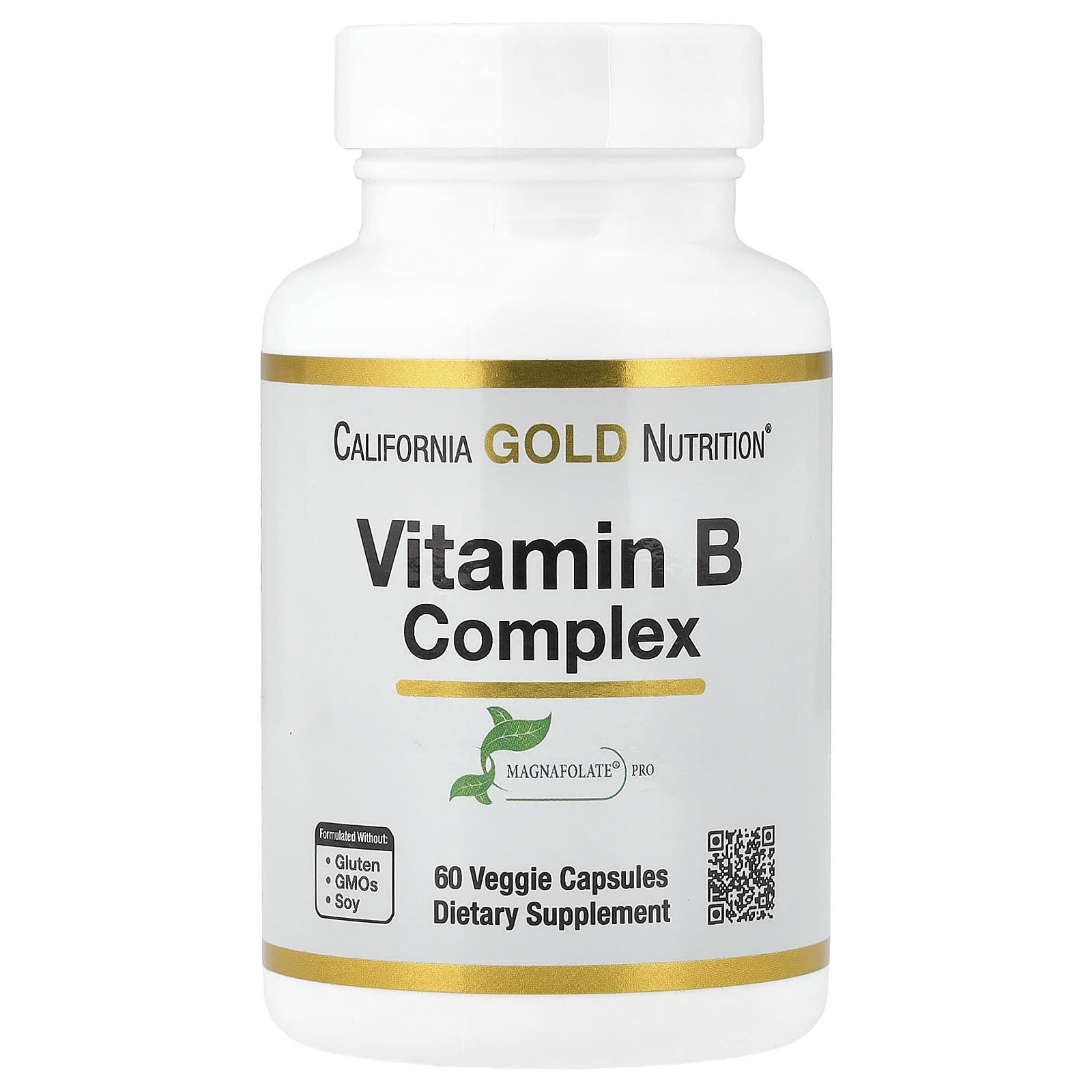 Vitamin B Complex Supplement with Folate & Biotin - 60 Veggie Capsules - Image 1