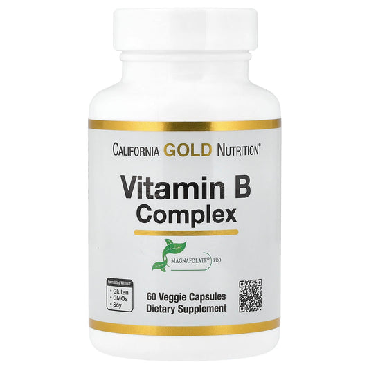 Vitamin B Complex Supplement with Folate & Biotin - 60 Veggie Capsules - Image 1