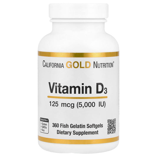 California Gold Nutrition Vitamin D3 5,000 IU, Supports Healthy Bones & Immune System - Image 1