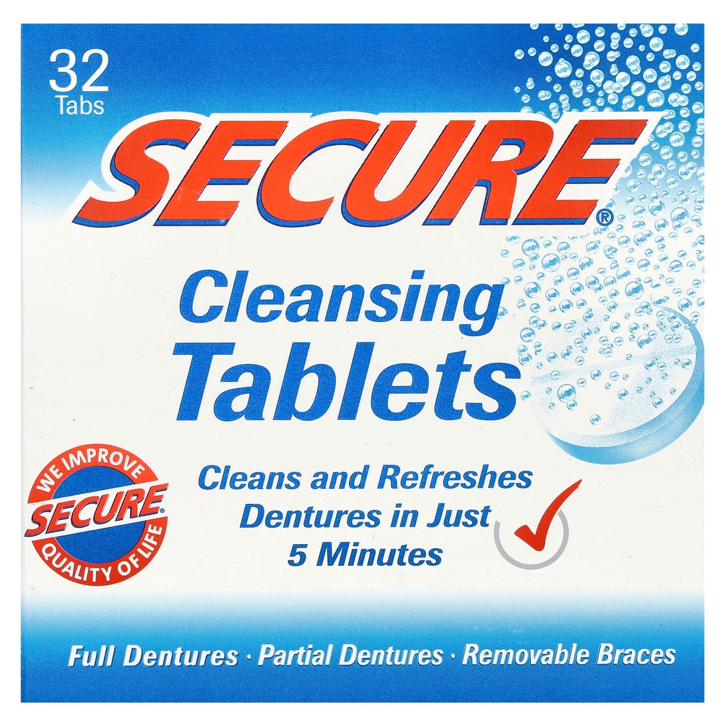 Secure Denture, Cleansing Tablets, 32 Tabs - Image 1