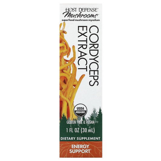 Host Defense Cordyceps Mushroom Extract for Energy Support, 1 fl oz (30ml) - Image 1