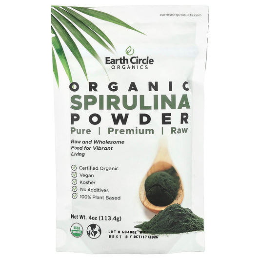 Certified Organic Spirulina Powder by Earth Circle Organics - 4 oz (113.4g) - Image 1