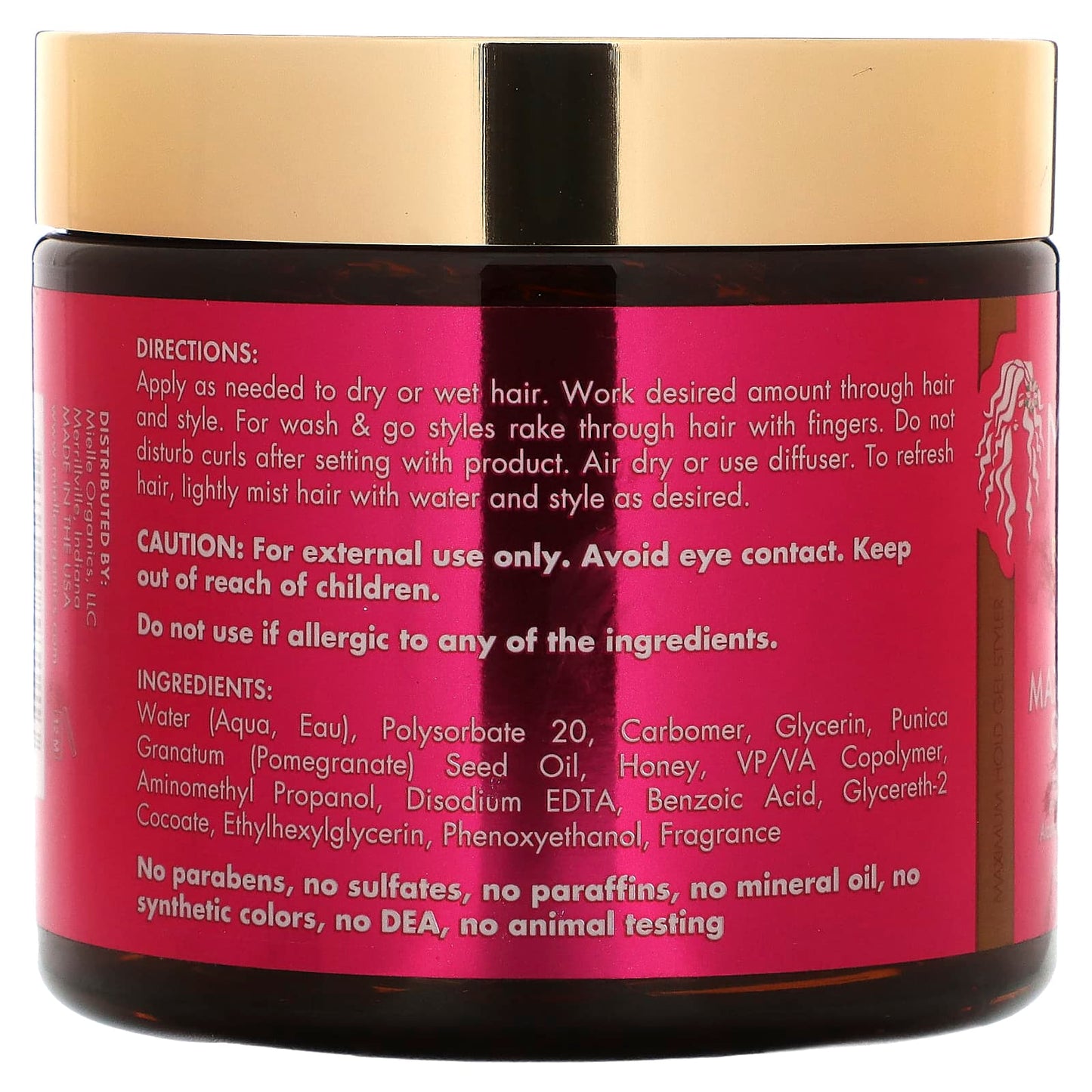 Mielle, Gel Styler, Maximum Hold, Pomegranate & Honey Blend, 16 oz (454 g) - Image 2