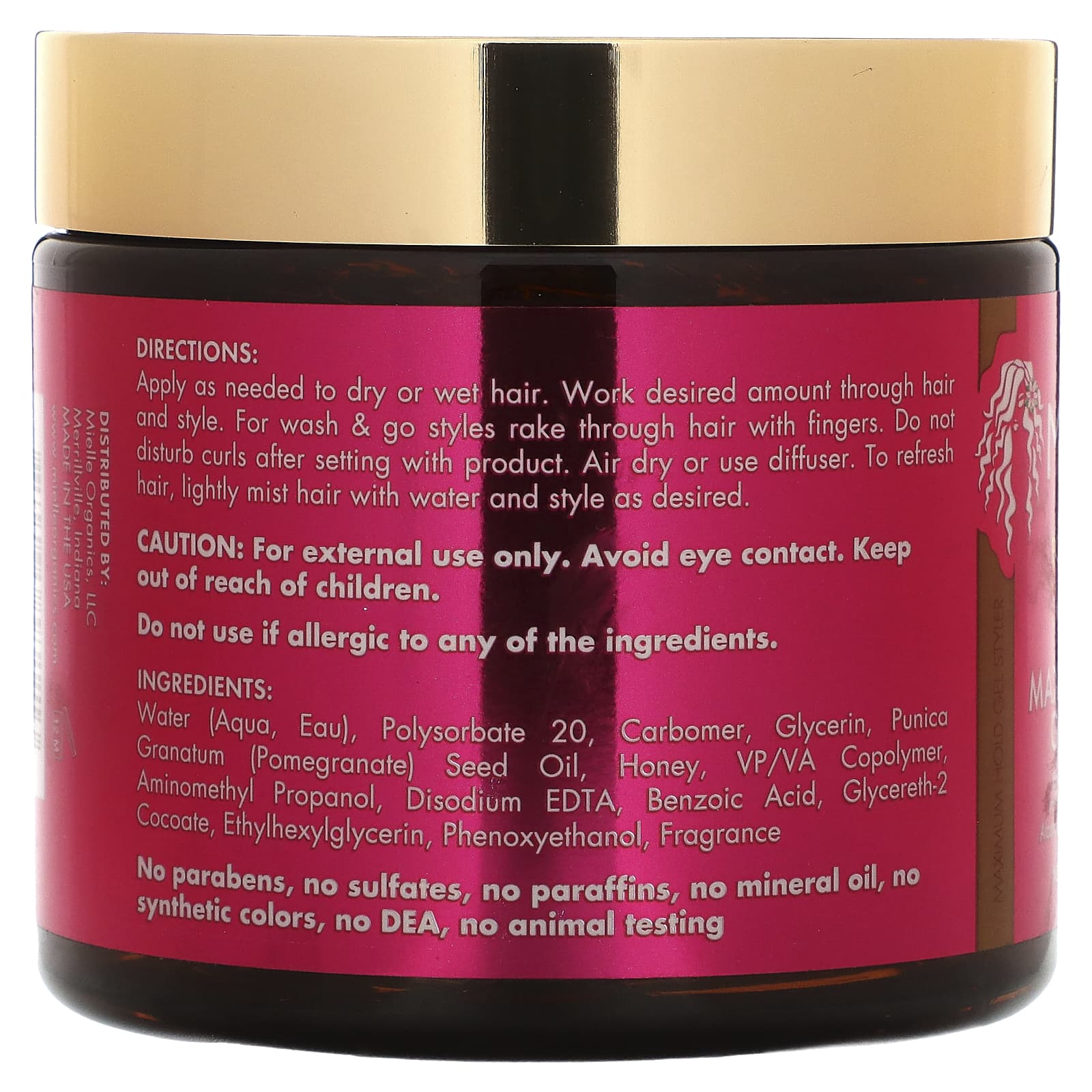 Mielle, Gel Styler, Maximum Hold, Pomegranate & Honey Blend, 16 oz (454 g) - Image 2