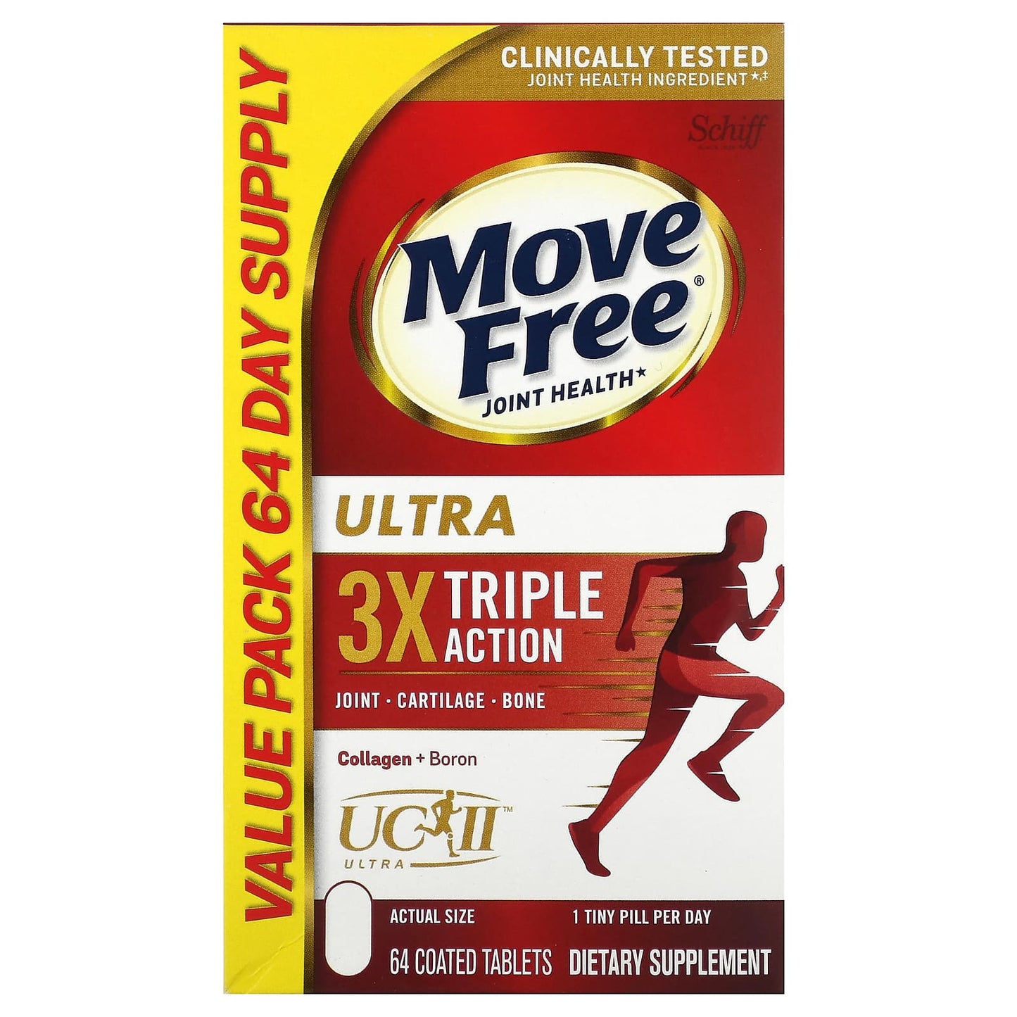 Schiff, Move Free Joint Health, Ultra, Triple Action, 64 Coated Tablets - Image 1
