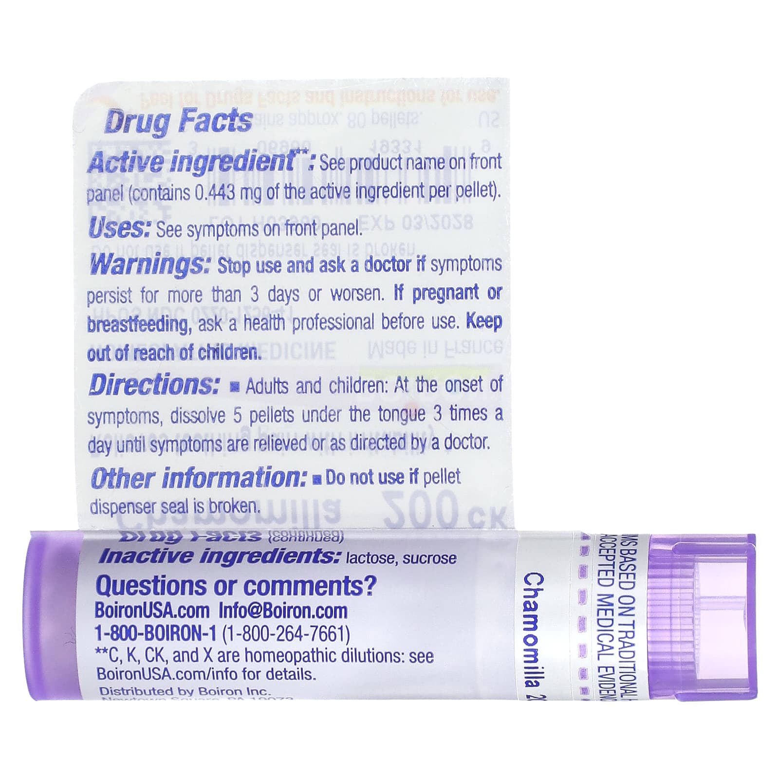 Relieve Teething Pain with Boiron Chamomilla Homeopathic Medicine, 200CK, 80 Pellets - Image 2