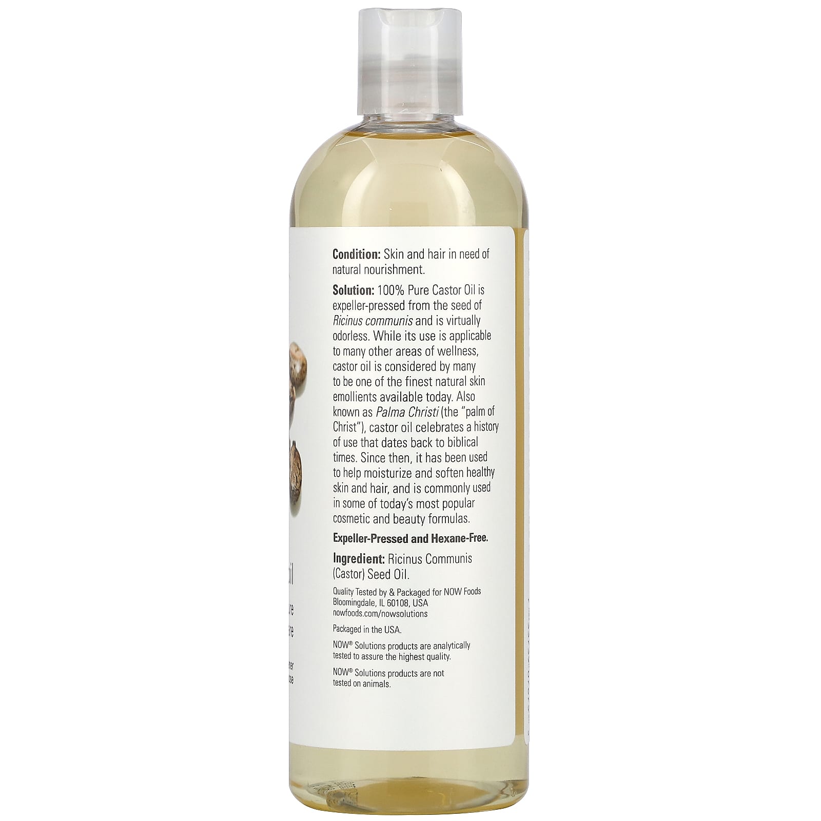 NOW Foods, Solutions, Castor Oil, 16 fl oz (473 ml) - Image 2