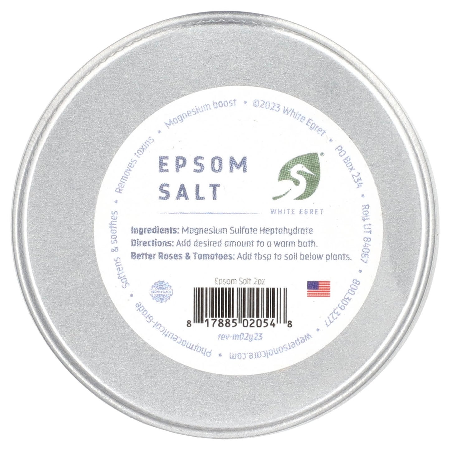 White Egret, Epsom Salt, 2 oz - Image 1