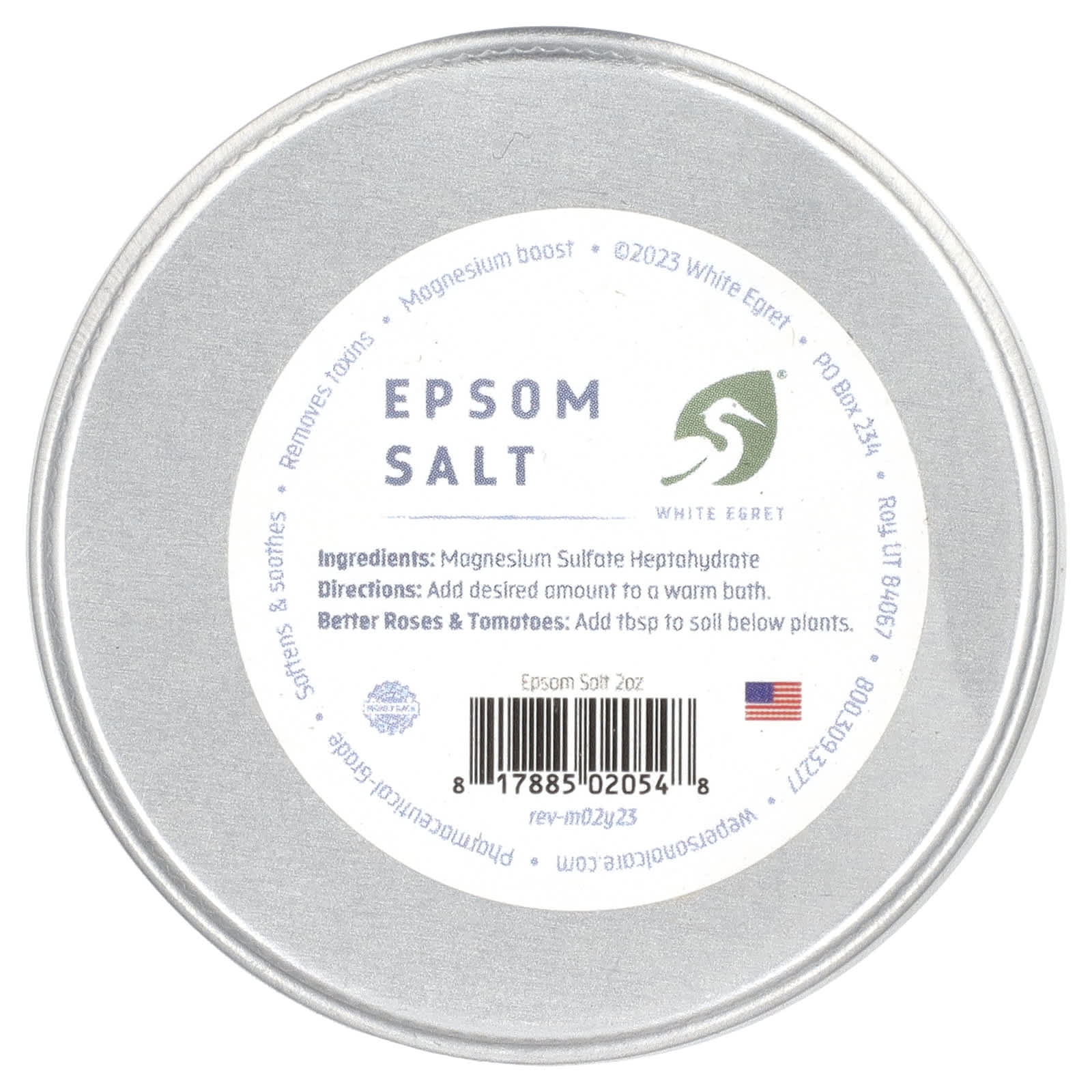 White Egret, Epsom Salt, 2 oz - Image 1