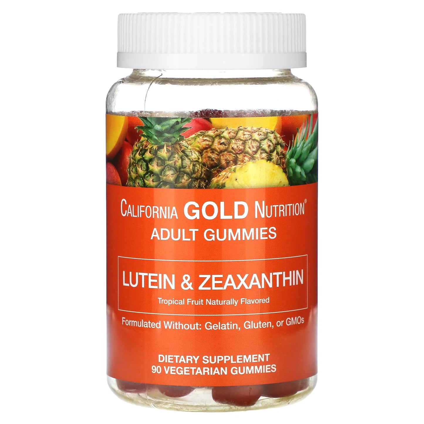California Gold Nutrition Lutein & Zeaxanthin Gummies, Tropical Fruit Flavor - Image 1