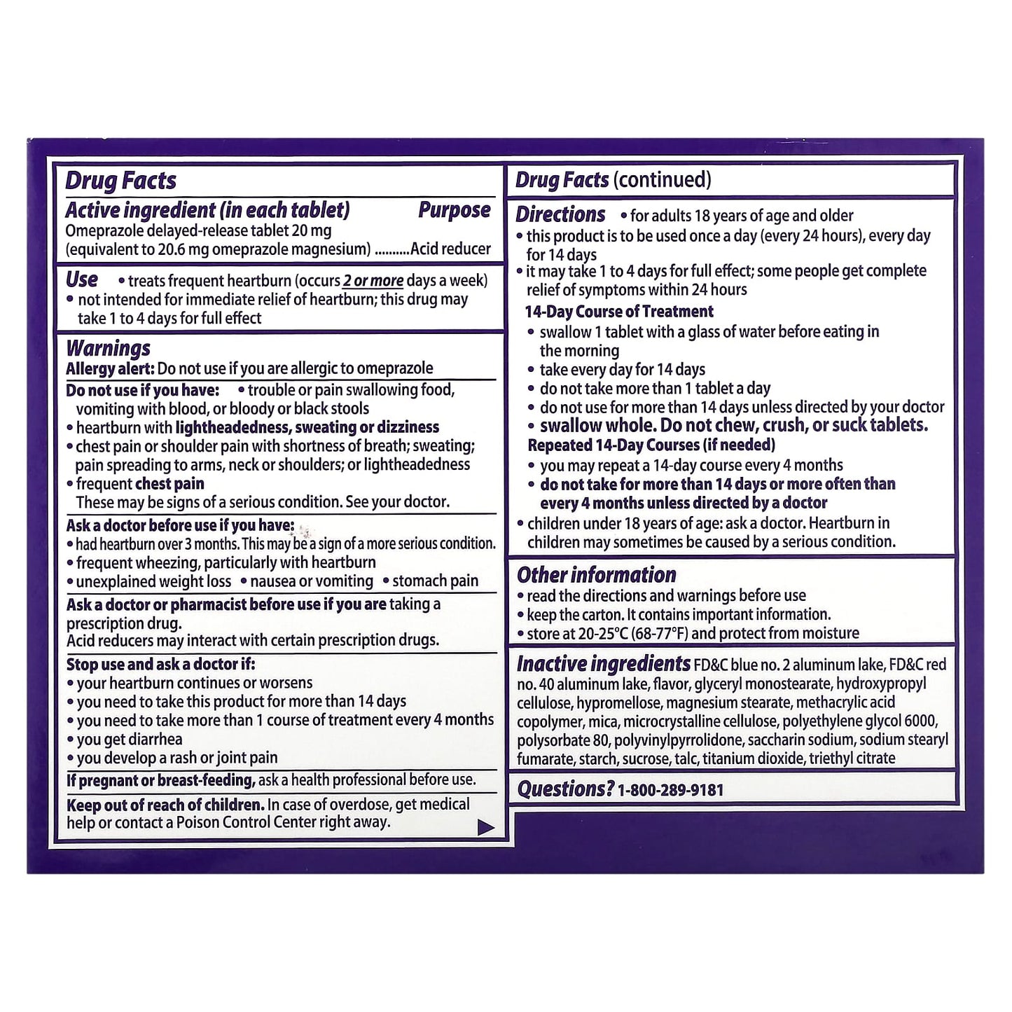 Prilosec, OTC, Wildberry, 20 mg, 42 Tablets - Image 2