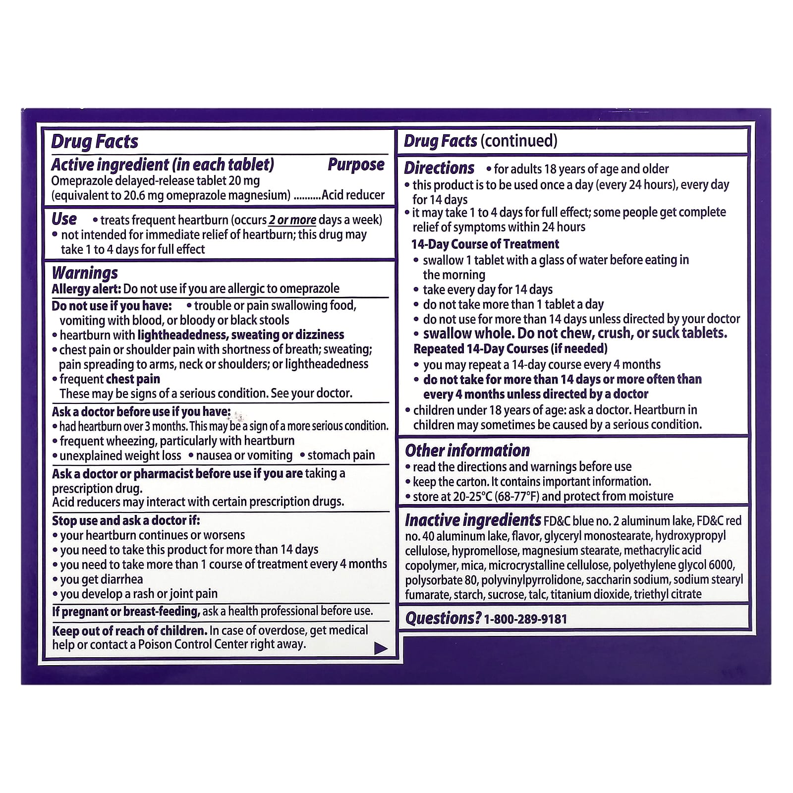 Prilosec, OTC, Wildberry, 20 mg, 42 Tablets - Image 2