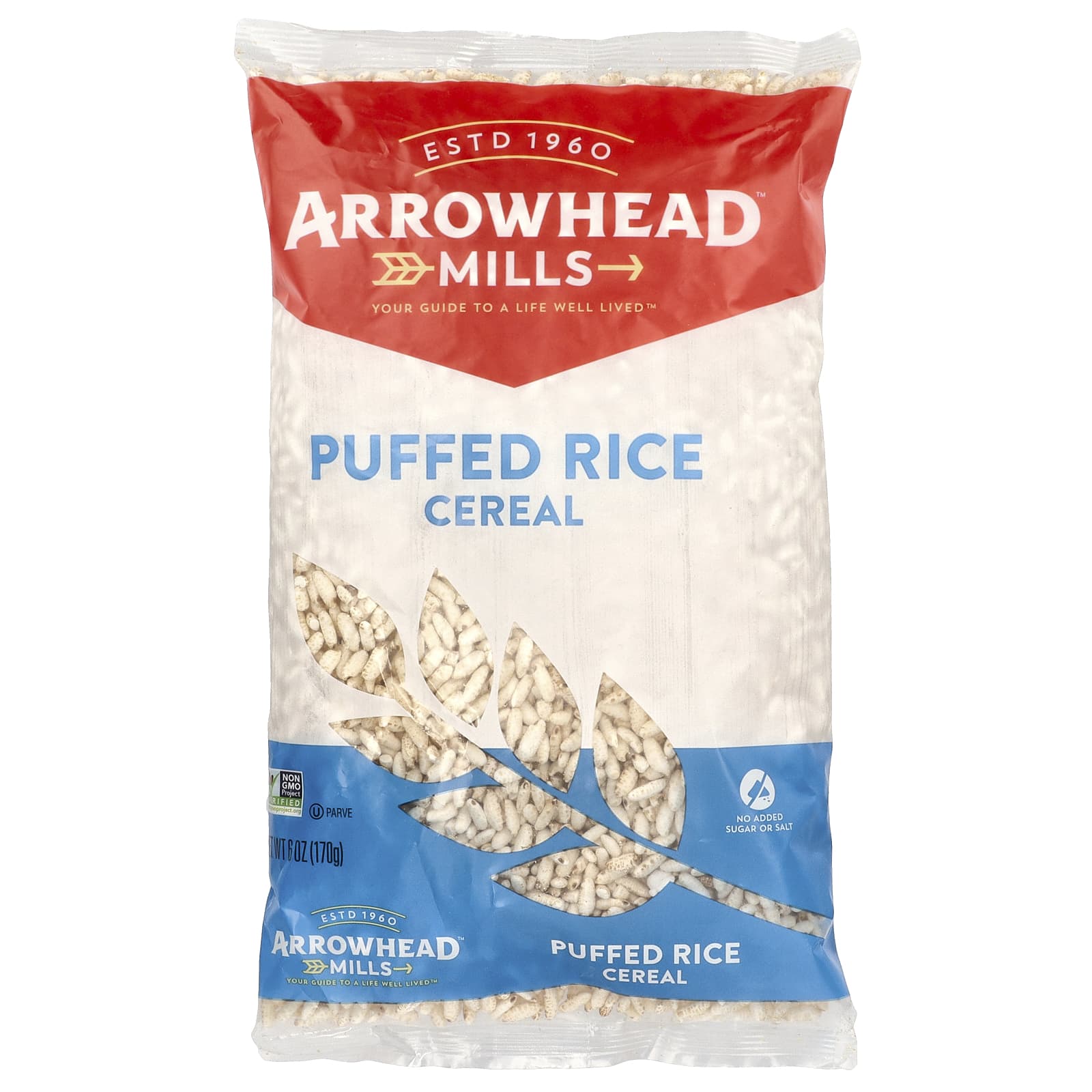 Organic Puffed Rice Cereal by Arrowhead Mills, 6 oz (170g) - Image 1