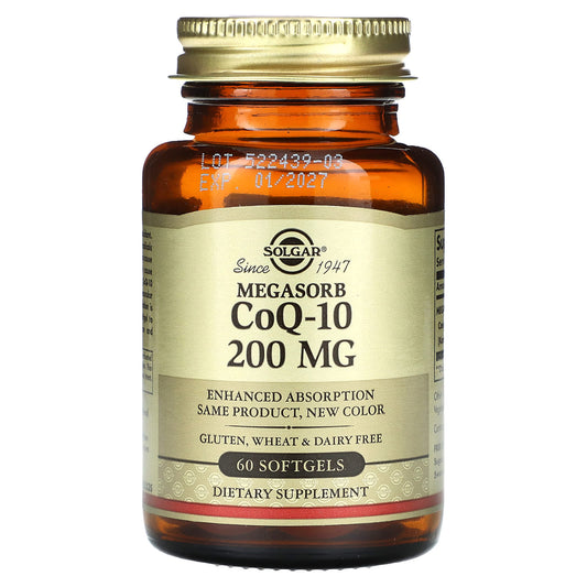 Solgar, Megasorb CoQ-10, 200 mg, 60 Softgels - Image 1