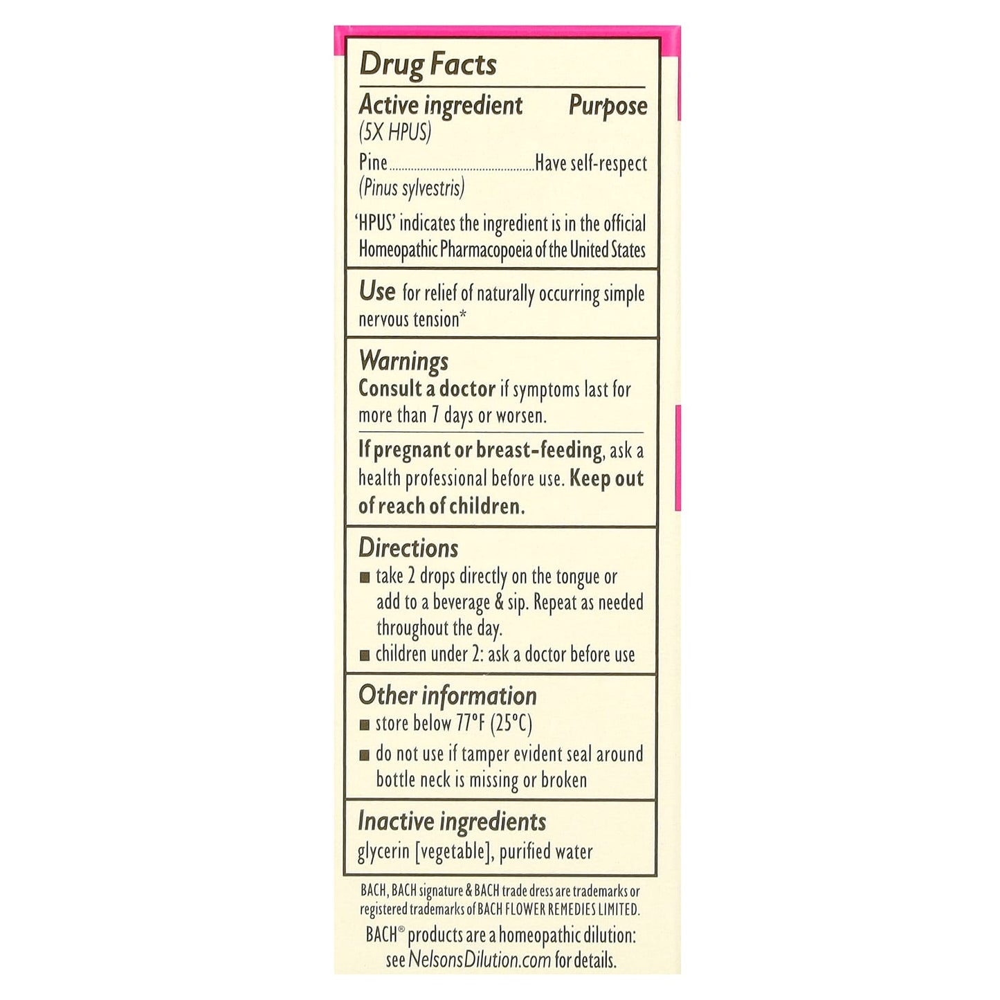 Bach Original Flower Remedies Pine Supplement for Anxiety Relief 0.35 fl oz - Image 2