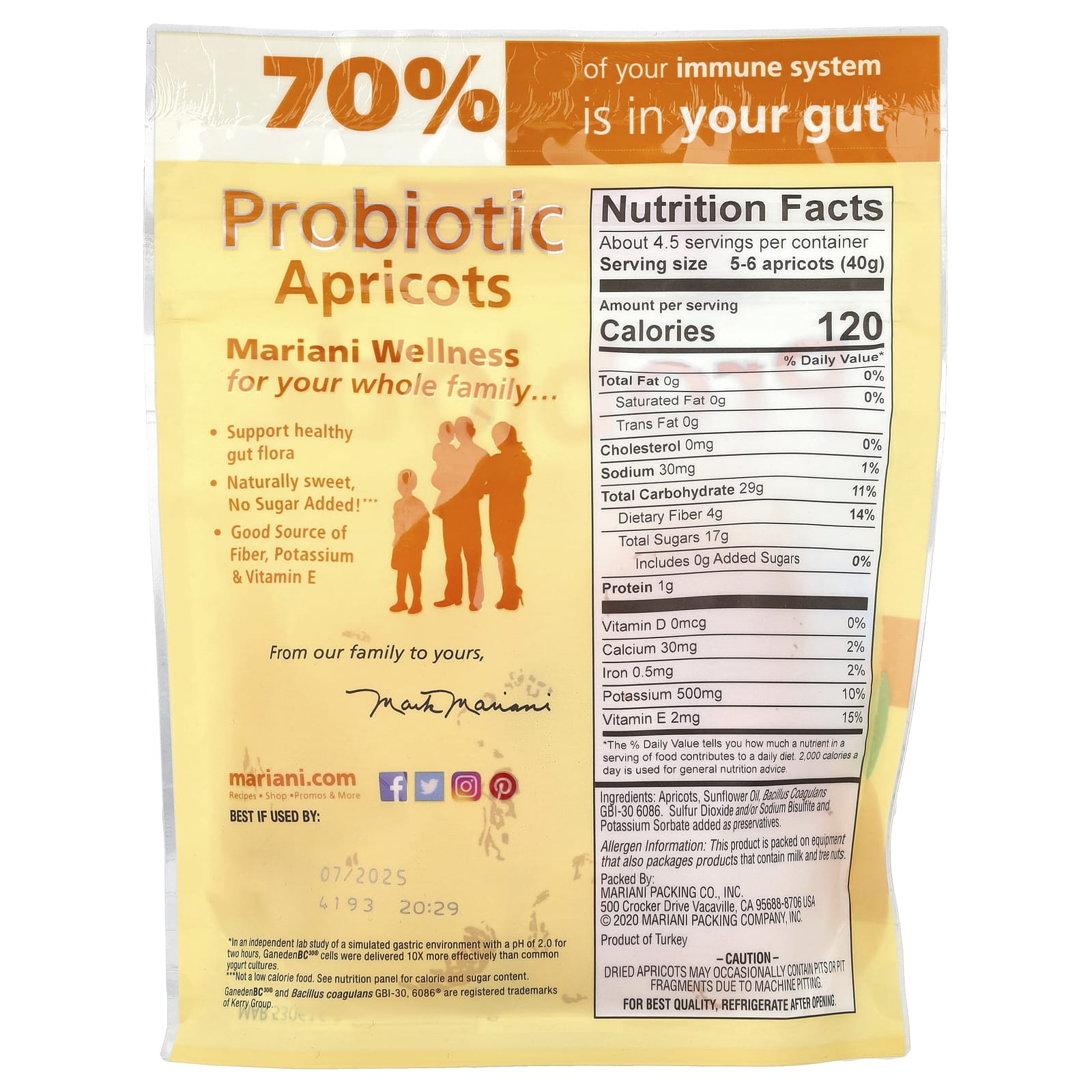 Mariani, Probiotic Apricots, 6 oz (170 g) - Image 2