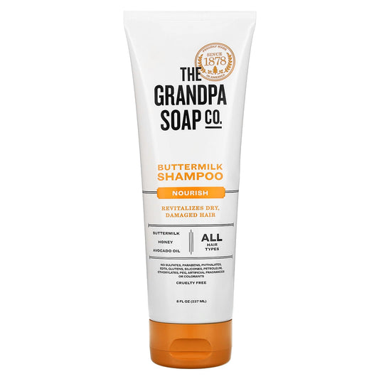 The Grandpa Soap Co., Buttermilk Shampoo, Nourish, All Hair Types, 8 fl oz (237 ml) - Image 1