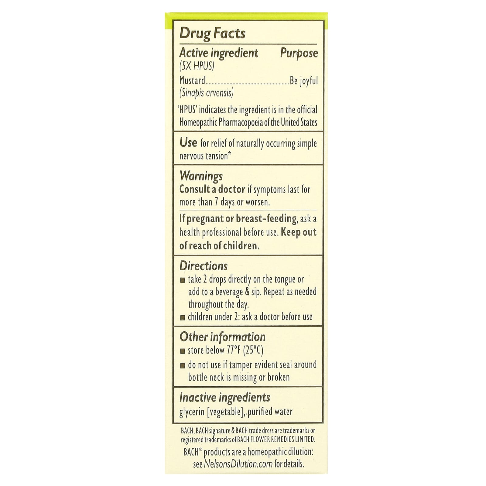 Bach Original Flower Remedies Mustard for Emotional Balance 10ml - Image 2