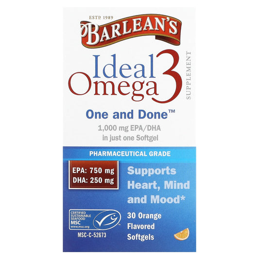 Barleans Ideal Omega 3 Softgels for Heart, Mind, and Mood Support - Image 1