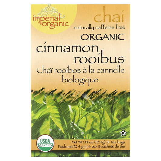 Uncle Lee's Tea, Imperial Organic, Cinnamon Rooibos Chai, Caffeine Free, 18 Tea Bags, 1.14 oz (32.4 g) - Image 1