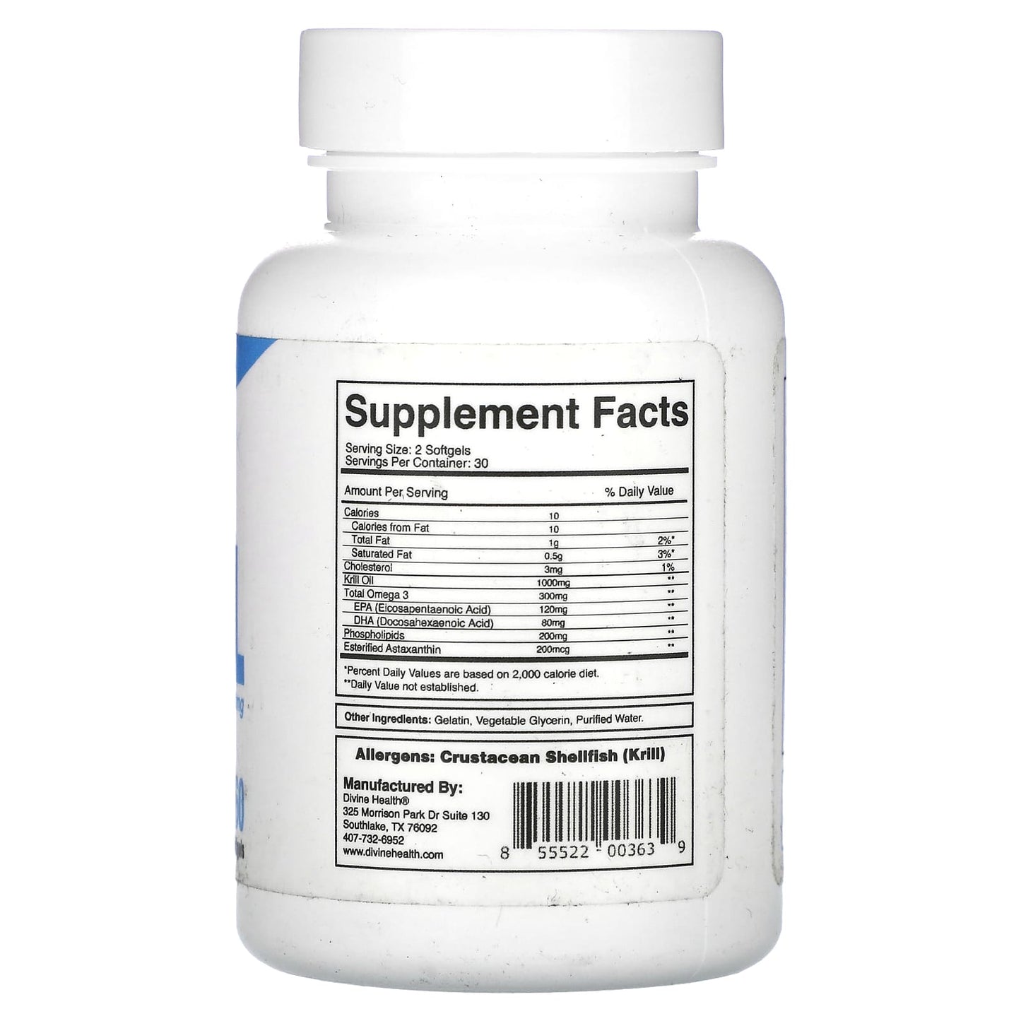 Divine Health, Dr. Colbert M.D. Living Krill, 1,000 mg , 60 Softgels (500 mg per Softgel)