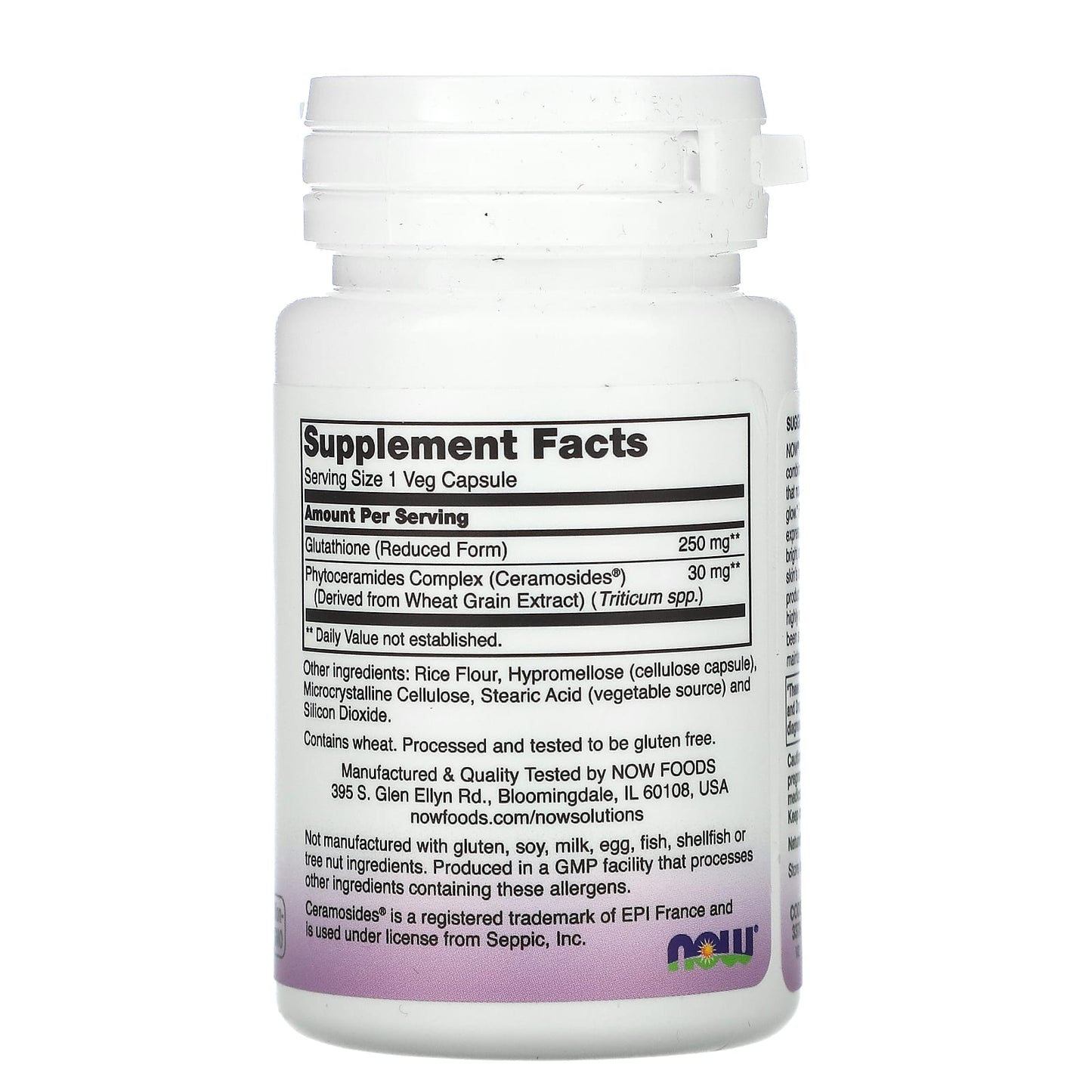 NOW Foods, Solutions, Glutathione Skin Brightener, 30 Veg Capsules - Image 2