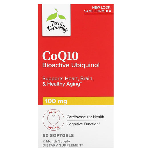 Terry Naturally, CoQ10, Bioactive Ubiquinol, 100 mg, 60 Softgels - Image 1
