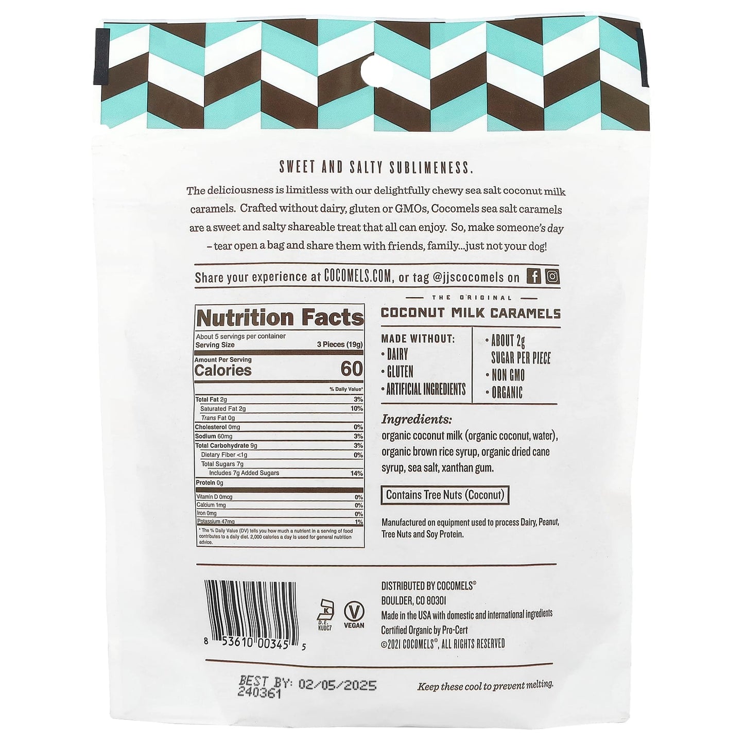 Delicious Coconut Milk Caramels with Sea Salt by Cocomels - 3.5 oz - Image 2