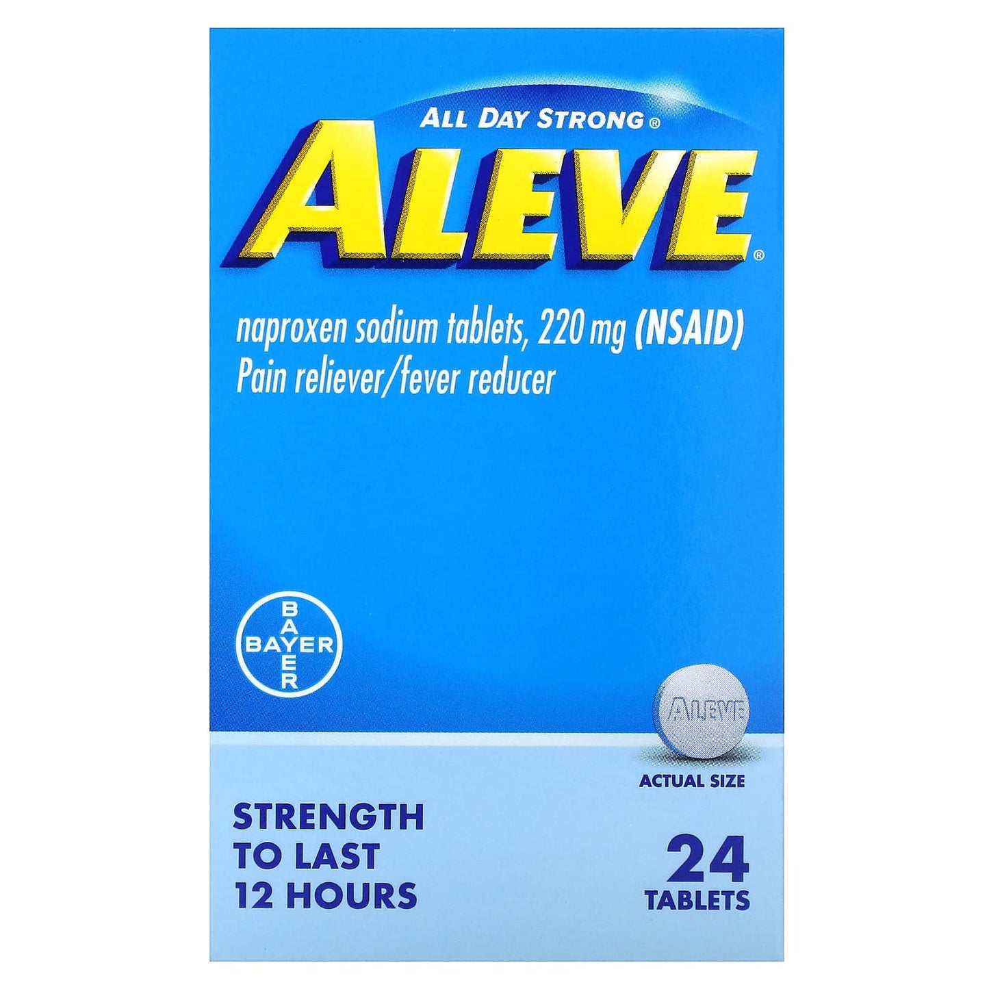 Aleve Naproxen Sodium Tablets, 220 mg, 12-Hour Pain Relief - Image 1