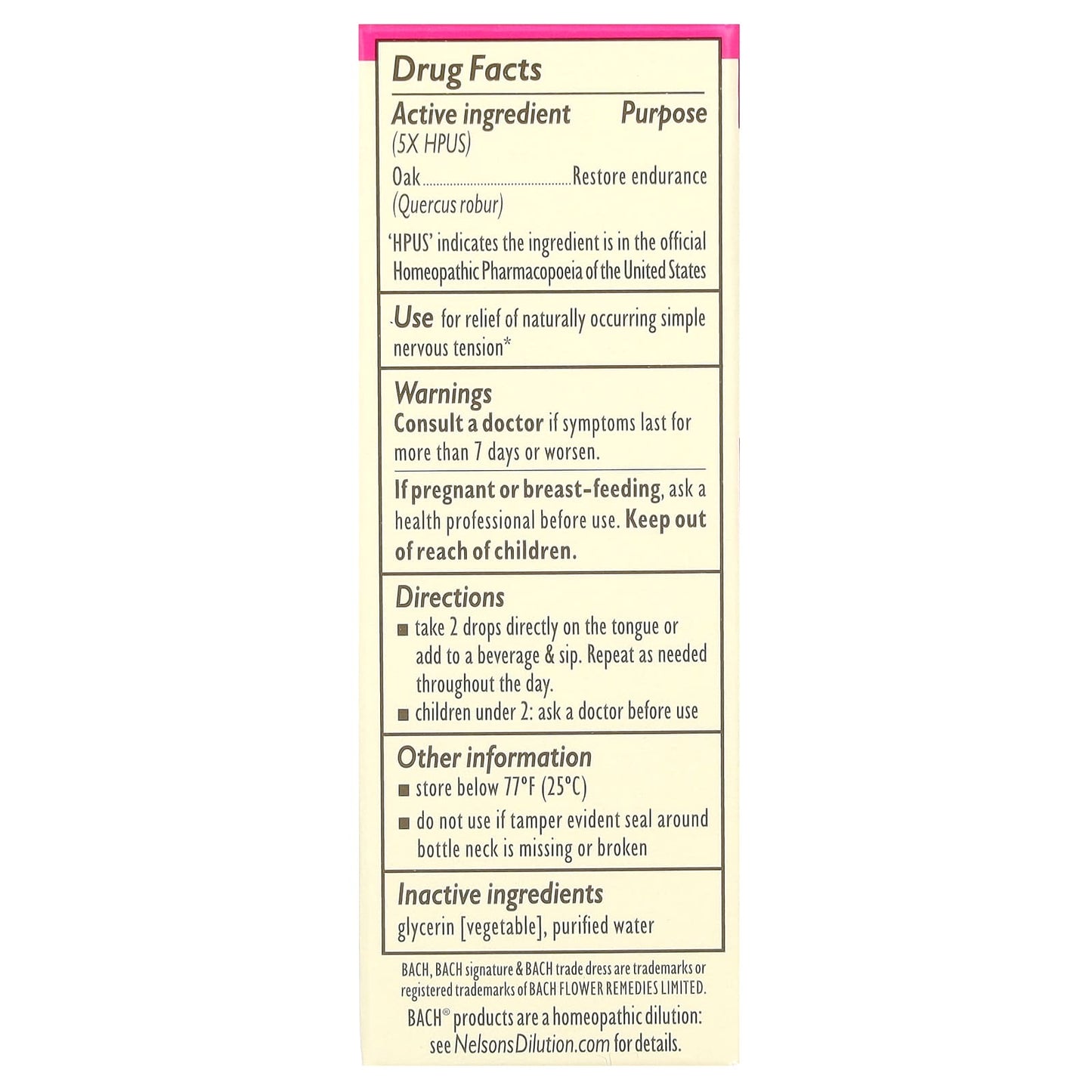 Bach Original Oak Flower Remedy for Stress Relief, 0.35 fl oz (10 ml) - Image 2