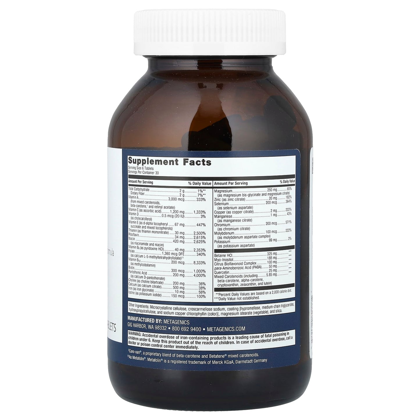Metagenics, Multigenics®, 180 Tablets - Image 2