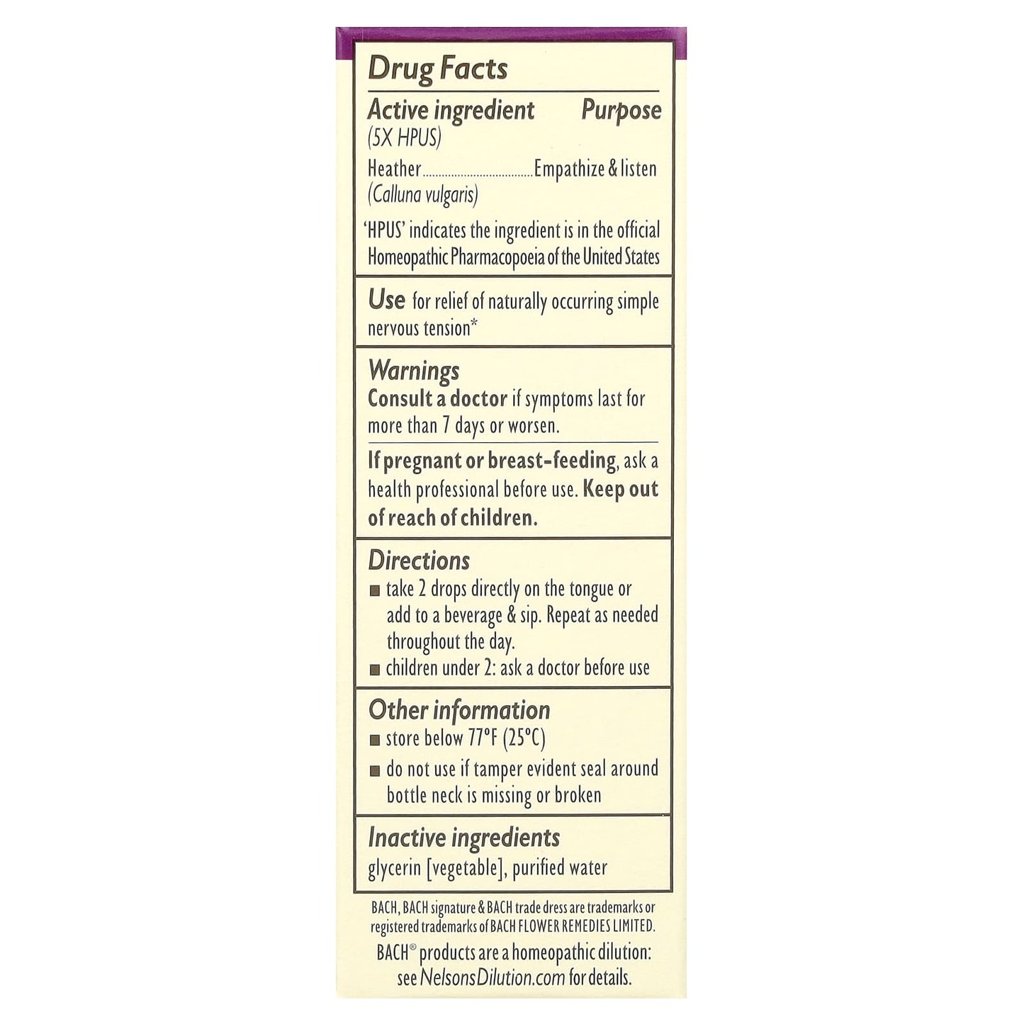 Bach Original Flower Remedies - Heather for Emotional Balance - Image 2