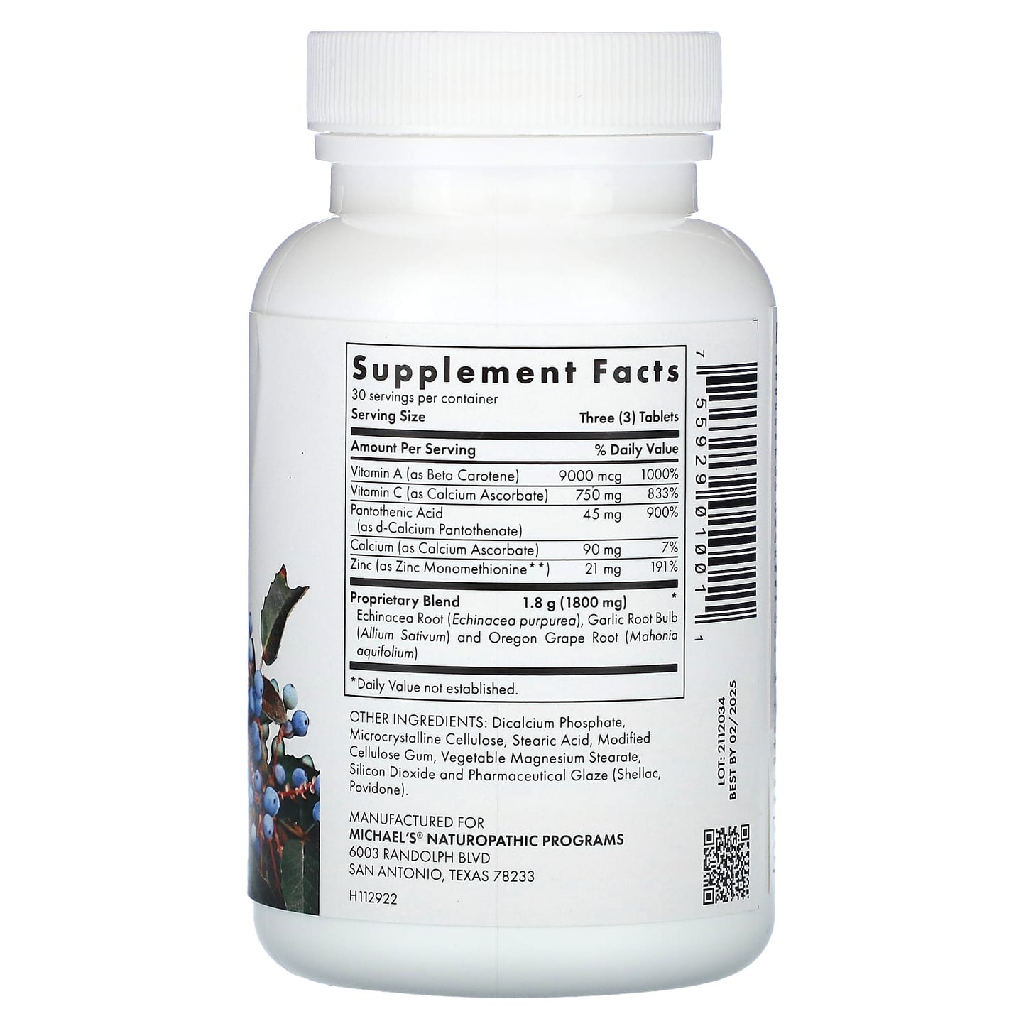 Michael's Health, Quick Immune Response, 90 Vegetarian Tablets - Image 2