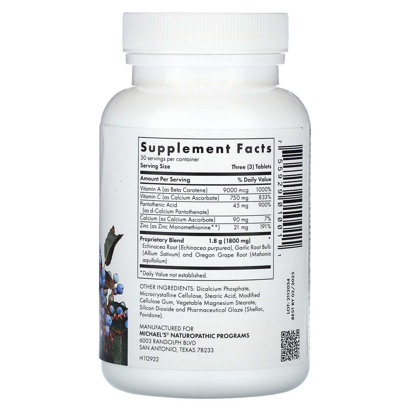 Michael's Health, Quick Immune Response, 90 Vegetarian Tablets - Image 2