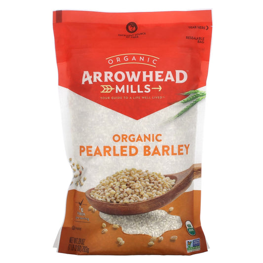 Organic Pearled Barley by Arrowhead Mills, 28 oz (793 g) - High Fiber, Non-GMO - Image 1