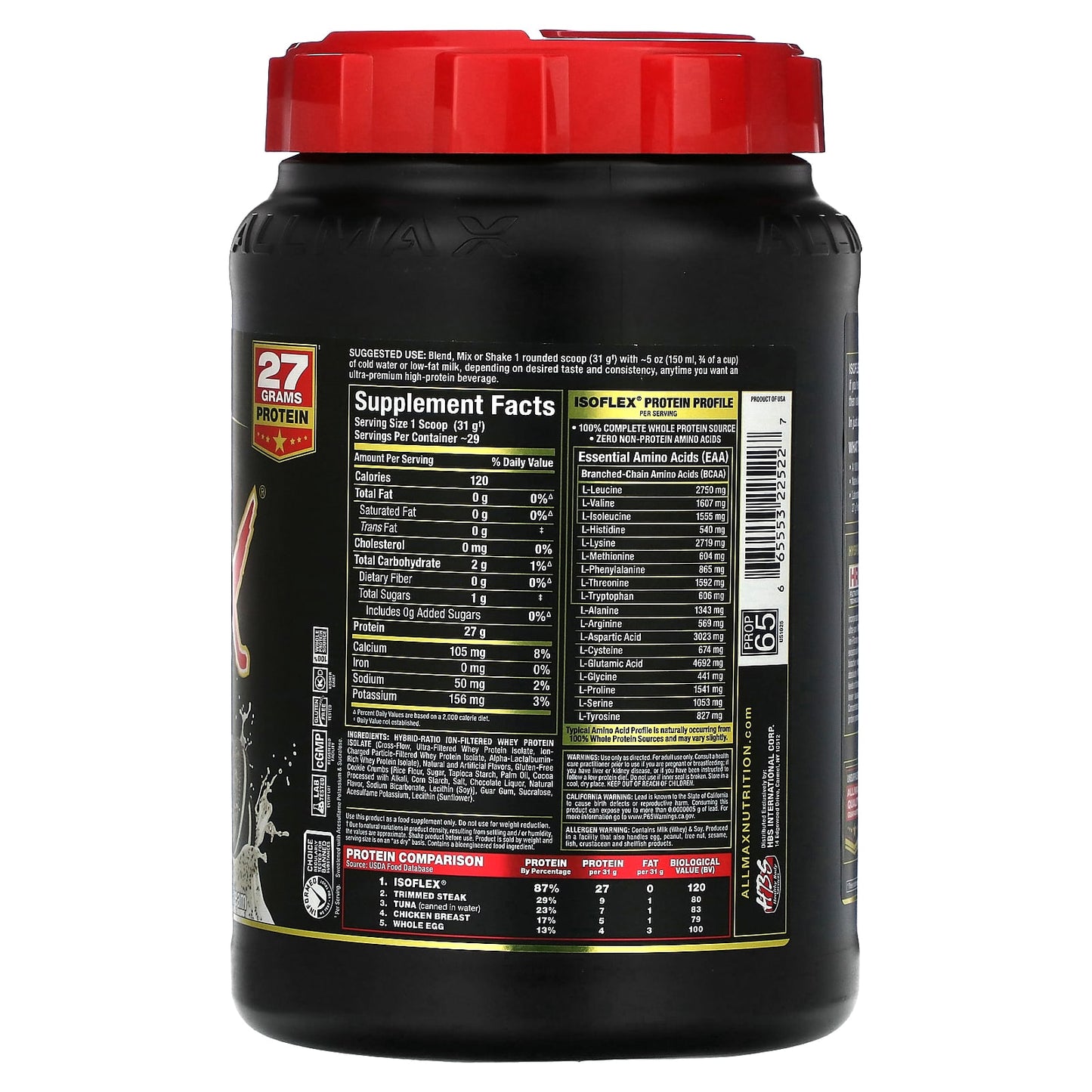 Cookies & Cream Whey Protein Isolate Powder - 2 lbs - Image 2