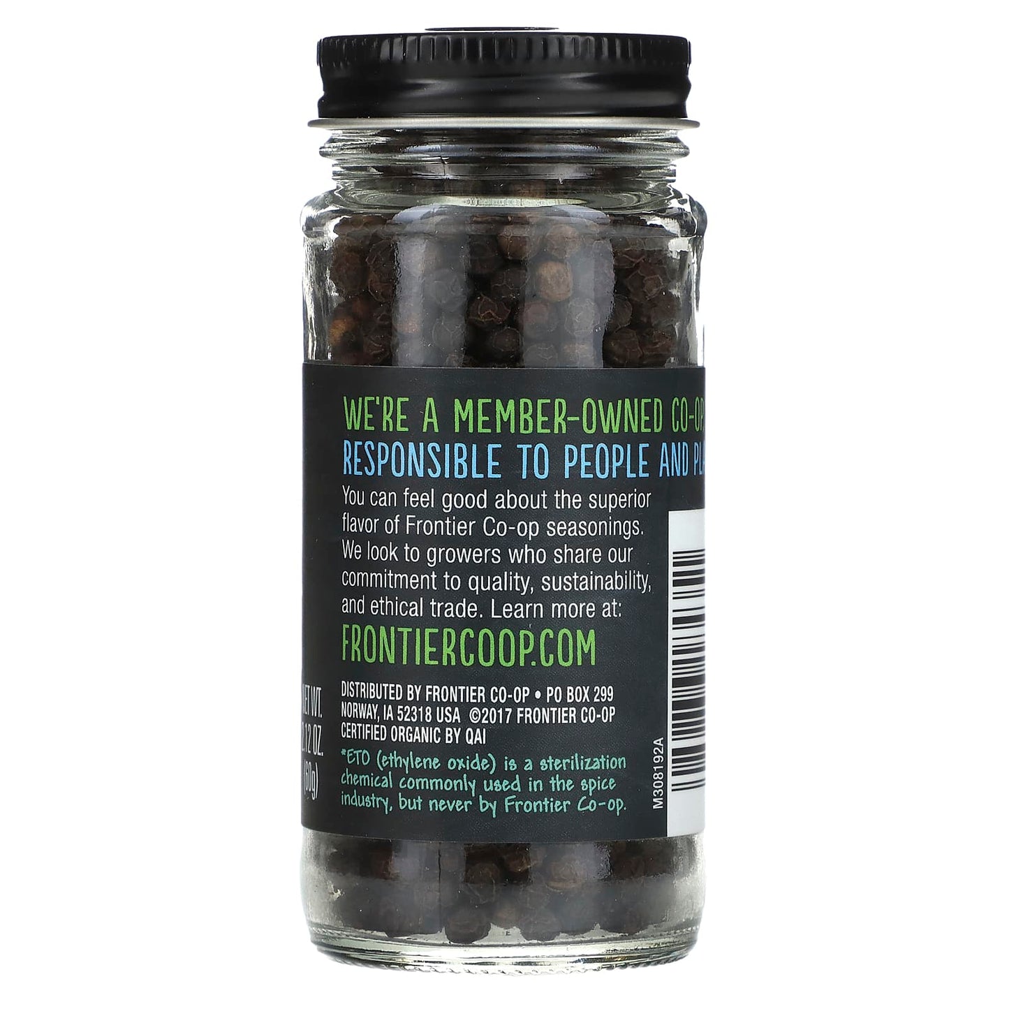 Organic Black Peppercorns by Frontier Co-op, 2.12 oz (60g) - Non-GMO, USDA Organic - Image 2