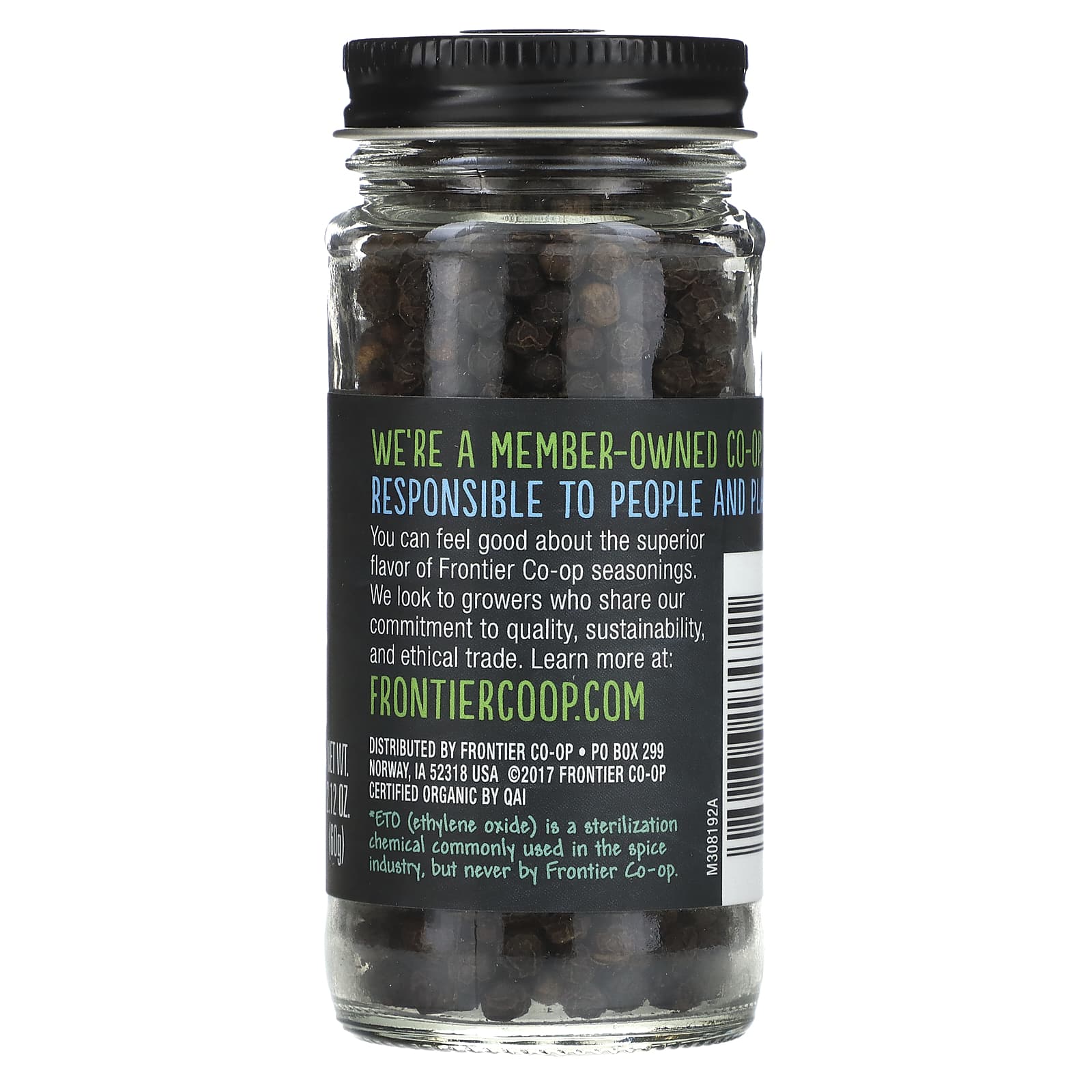 Organic Black Peppercorns by Frontier Co-op, 2.12 oz (60g) - Non-GMO, USDA Organic - Image 2