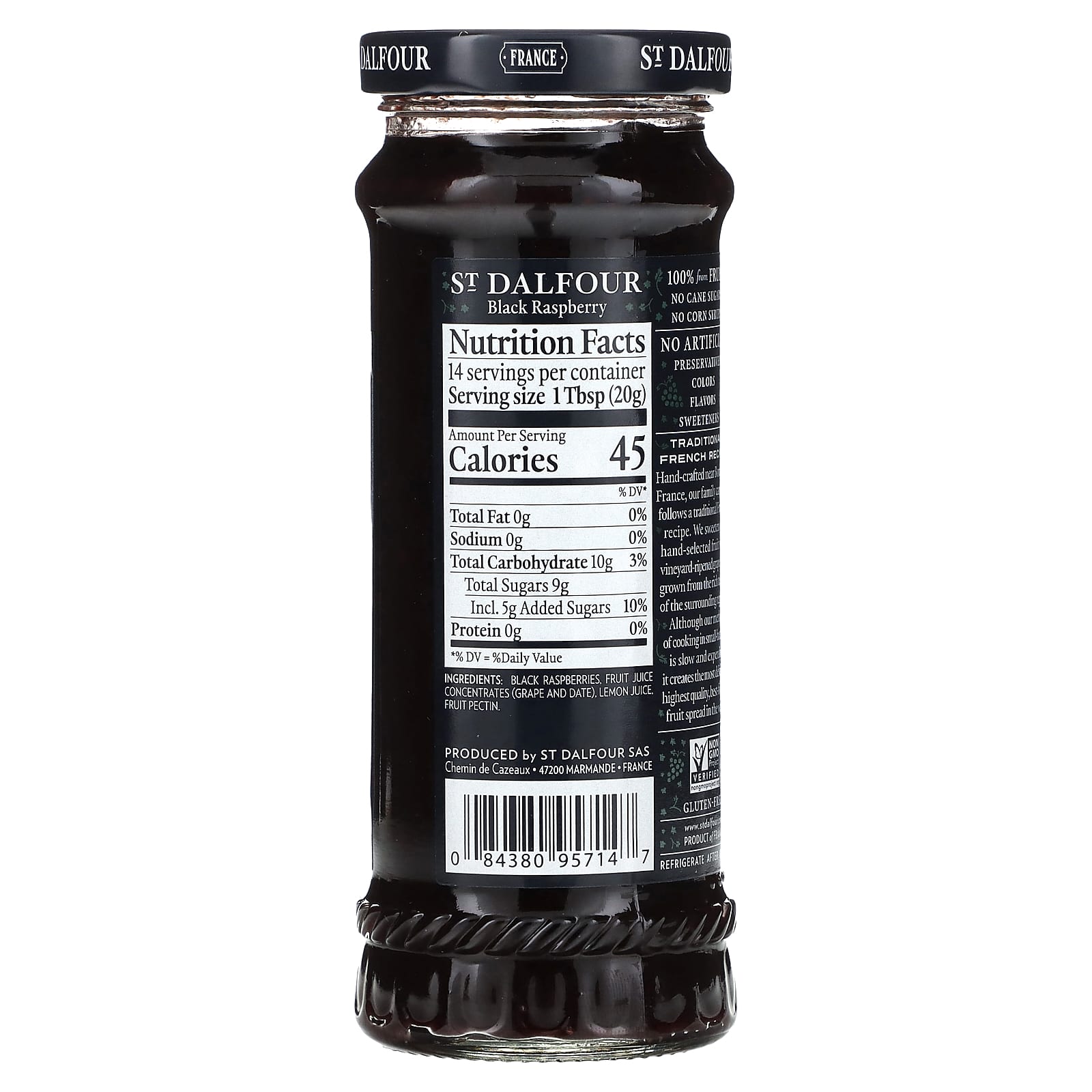 St. Dalfour, Fruit Spread, Black Raspberry , 10 oz (284 g) - Image 2