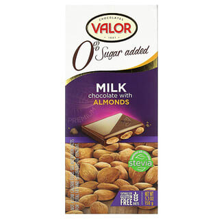 Valor Milk Chocolate with Almonds, Sugar Free, Gluten Friendly, 5.3 oz
