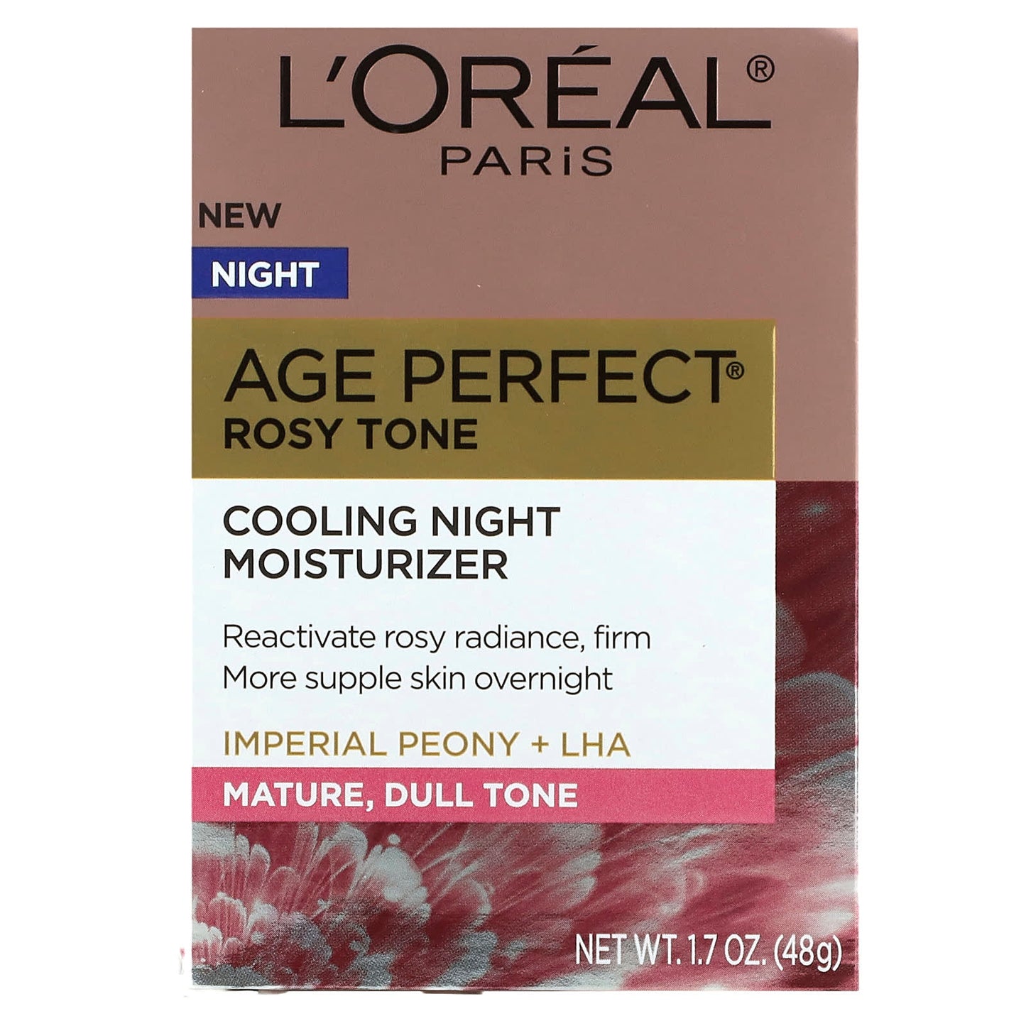 L'Oréal, Age Perfect Rosy Tone, Cooling Night Moisturizer, 1.7 oz (48 g) - Image 2
