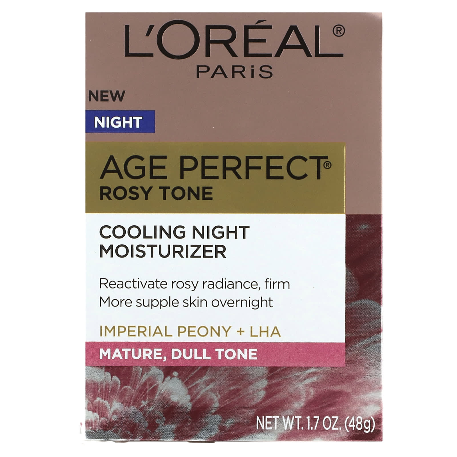 L'Oréal, Age Perfect Rosy Tone, Cooling Night Moisturizer, 1.7 oz (48 g) - Image 2